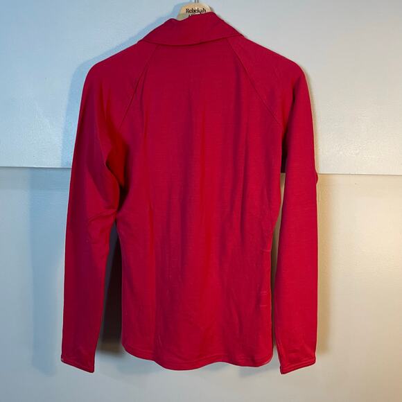 Icebreaker Merino Wool SZ MEDIUM 1/4 Zip Technical Base Layer Bodyfit 260 Red - Picture 9 of 9